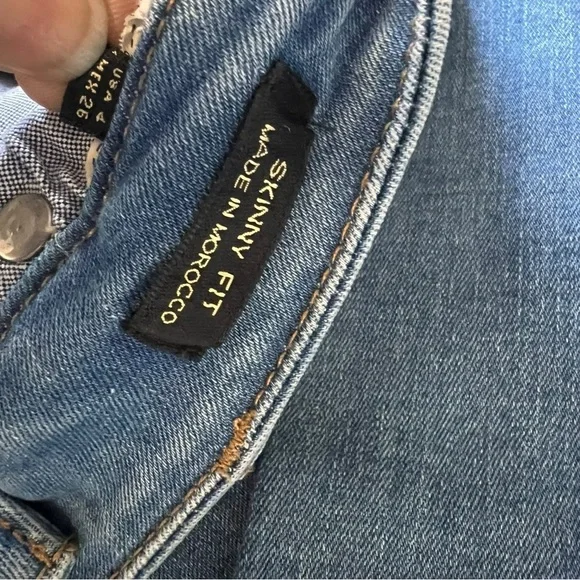 Massimo Dutti Boho Flower Embroidered High Waisted Stretch Skinny Jeans Size 4 - Picture 7 of 11